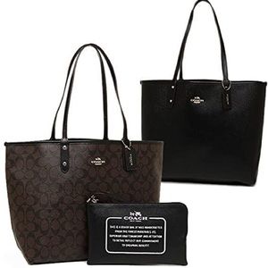 SOLD-Authentic COACH Reversible Town Tote with attached handbag